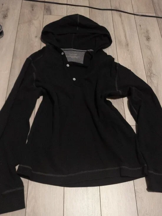 Banana Republic Black Deep V-neck Hoodie - Picture 5 of 7